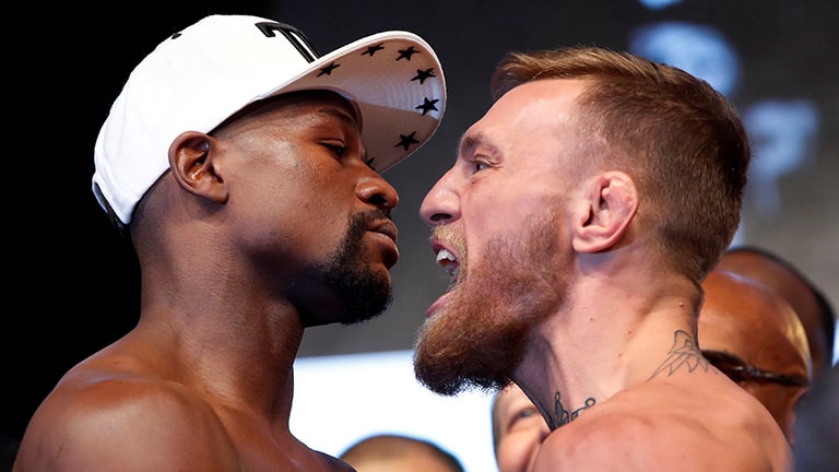 floyd mayweather vs conor mcgregor weigh in
