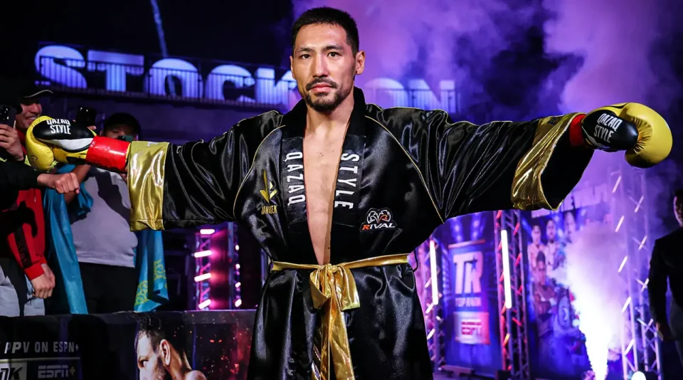 Janibek Alimkhanuly dominates Anauel Ngamissengue, scoring round five knockout